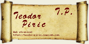 Teodor Pirić vizit kartica